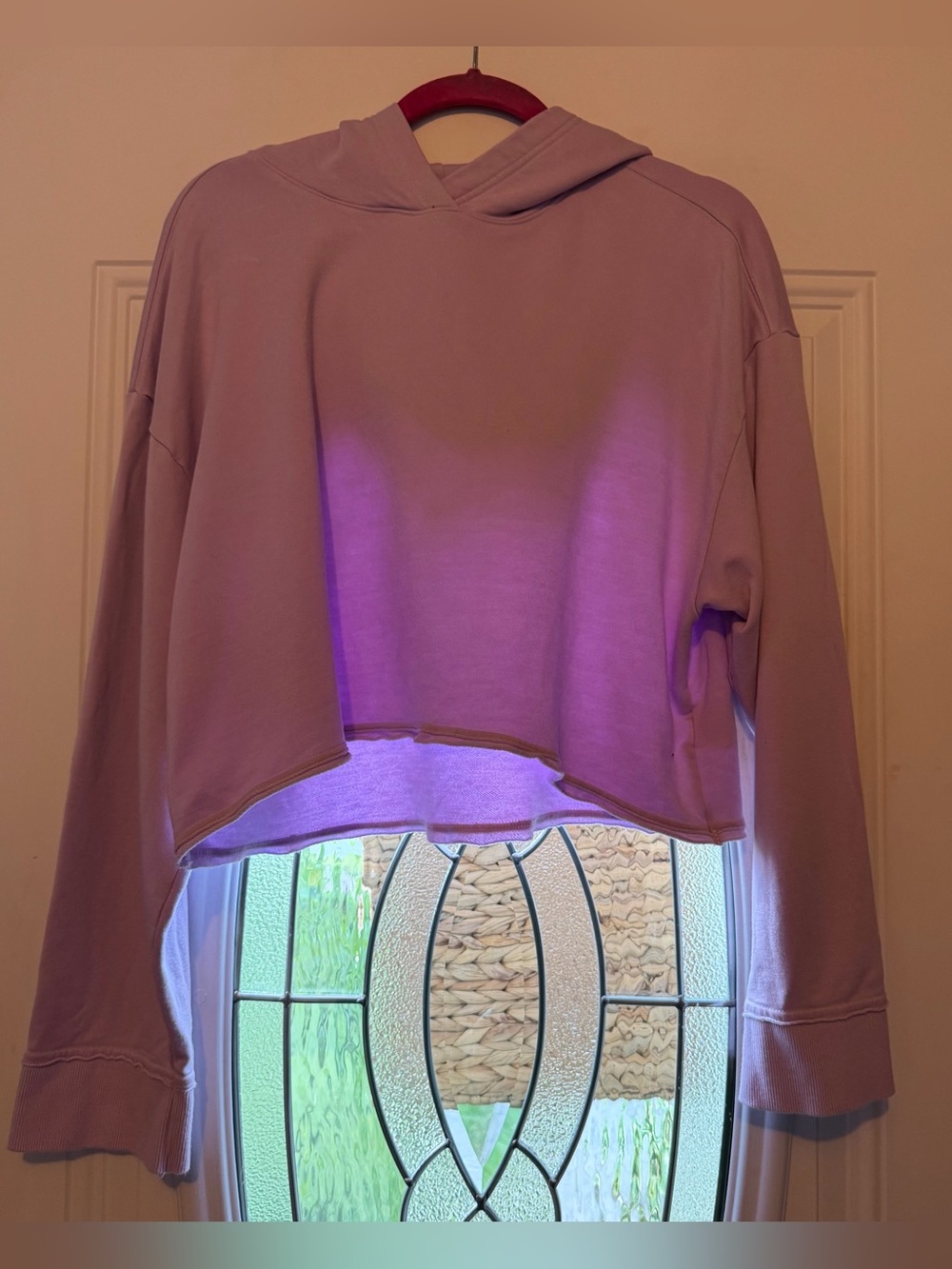 Women's Nike Yoga Lavender Cropped Hoodie - Size Large